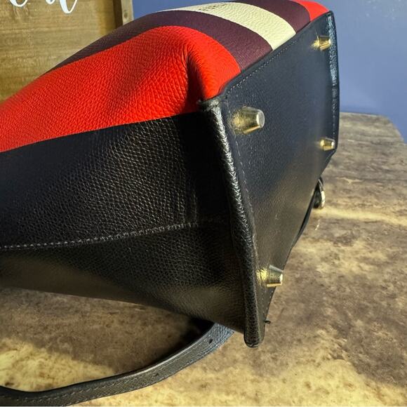 Furla Ribbon Small Bucket Bag - Nero Talco Burgundy - Picture 10 of 16